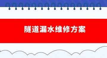 隧道漏水維修方案及隧道防滲養(yǎng)護(hù)方法